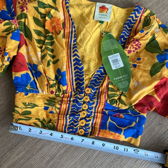 Farm Rio Yellow Floral Crop Top - Picture 7 of 13